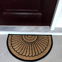 NEW 18 x 30 in Half Circle Door Mat Natural Coir Recycled Rubber Doormat